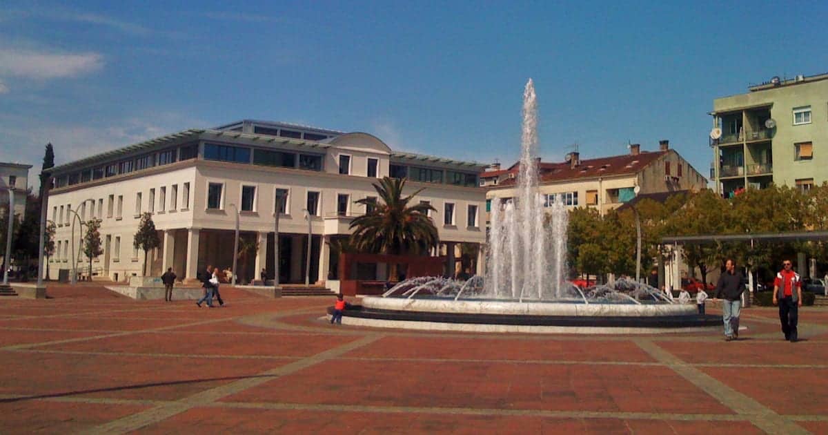 Republic Square in Podgorica, the capital where Montenegro permanent residence applications are filed
